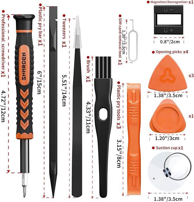 SHARDEN 58 in 1 Small Precision Screwdriver Set Magnetic Mini Screwdriver Set - Image 9