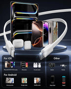4-in-1 Retractable Gan Wall Charger Plug, Travel Essentials Brick Multiport USB - Image 2