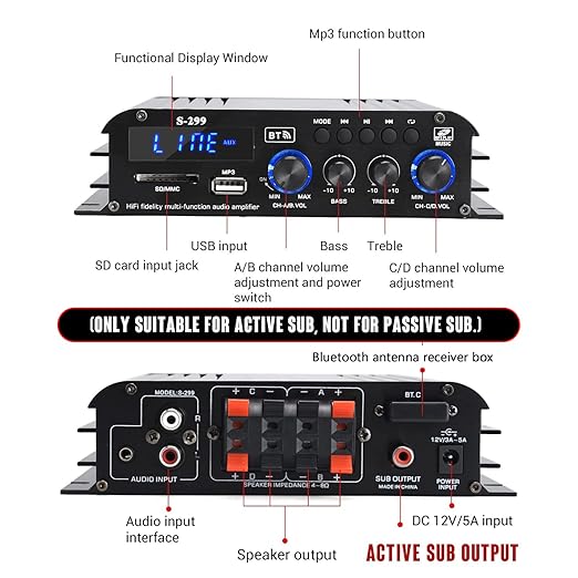 Facmogu S-299 4.1CH Bluetooth Power Amplifier - Image 2