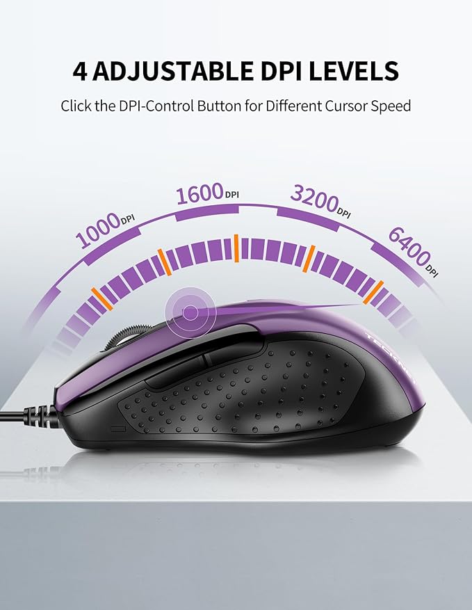 TECKNET USB Wired 6-Button Mouse - Image 2