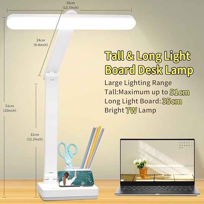 Cordless Desk Table Lamp Reading Light Rechargeable Battery 4000mah, Tall & - Image 2
