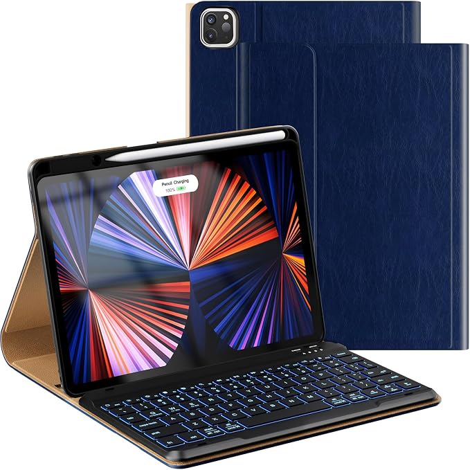 Leather Keyboard Case for iPad Air 5th 4th Generation 10.9 inch Pro 11 by OPAKIT