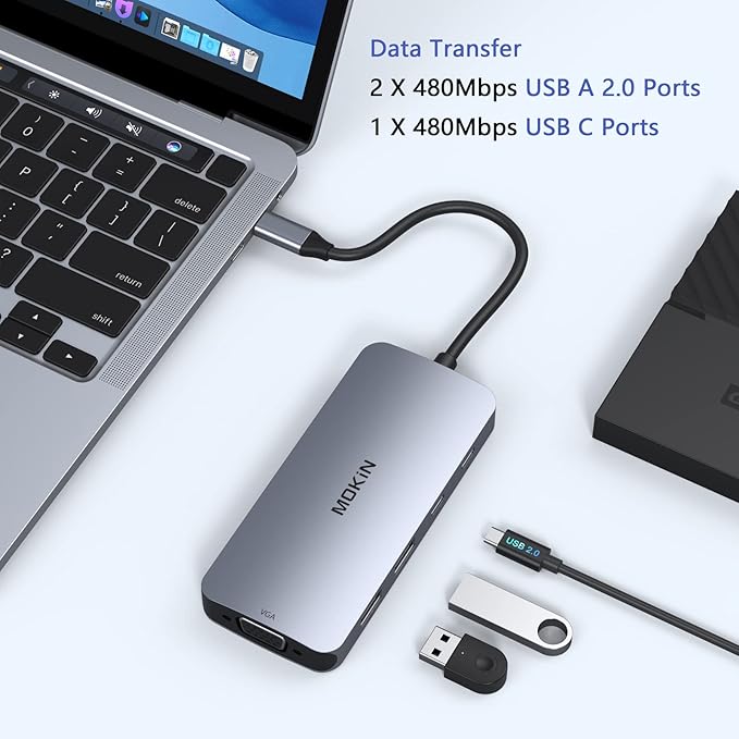 USB C Docking Station Dual HDMI, MOKiN Docking Station 3 Monitors, Displayport - Image 6