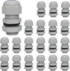 20 Pcs 3/8" NPT Nylon Cable Glands, IP68 Waterproof Adjustable Cord Grip Cable by Bonsicoky