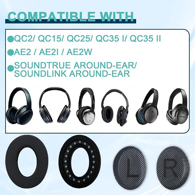 Replacement Earpads Cushions for Bose QuietComfort 35 & Quiet Comfort 35 II - Image 3