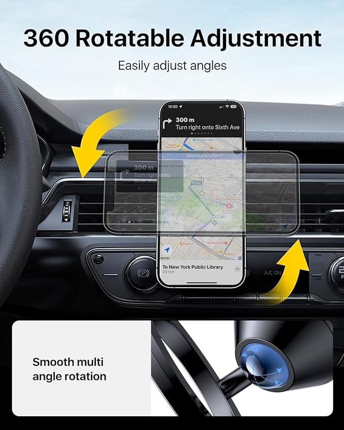 andobil for Magsafe Car Mount All Metal Magnetic Car Phone Holder for Samsung - Image 4