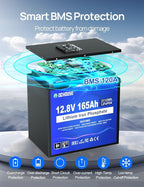 DC HOUSE 12V 165Ah 4Pack LiFePO4 Deep Cycle Battery, Safer Metal Shell - Image 6