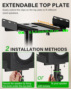 Set of 2 Dual Side Clamping Studio Monitor Stands Desktop Clamp Speaker Stands - Image 5