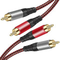RCA Cable 25Ft, 2Rca Male to 2-RCA Male Audio Stereo Subwoofer Cable by Tiierzon
