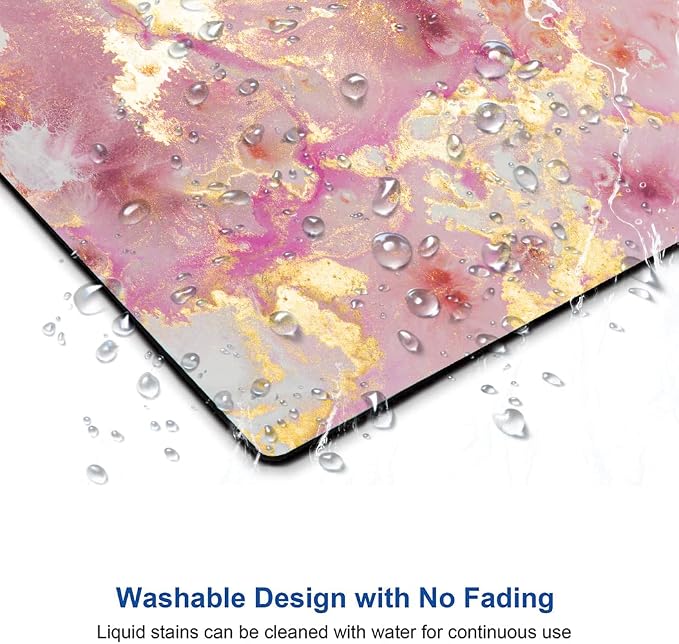 Mouse Pad, Cute Pink Gold Marble Mouse Pads - Image 5