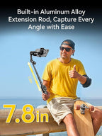 Gimbal Stabilizer for iPhone, 3-Axis iPhone Gimbal Built in 7.8' Extension Rod - Image 4