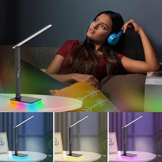 LED Desk Lamp for Home Office, USB Charging Port, Reading Lamp Desk Light - Image 6