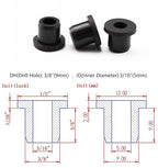 25 pcs 3/8" Drill Hole，3/16" ID Black Silicone Top hat Rubber Grommets - Image 2