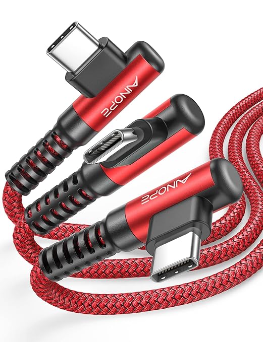 AINOPE USB C to USB Cable 3.1A USB Fast Charge Right Angle, Resistant Nylon by AINOPE10yearsforphoneaccessories