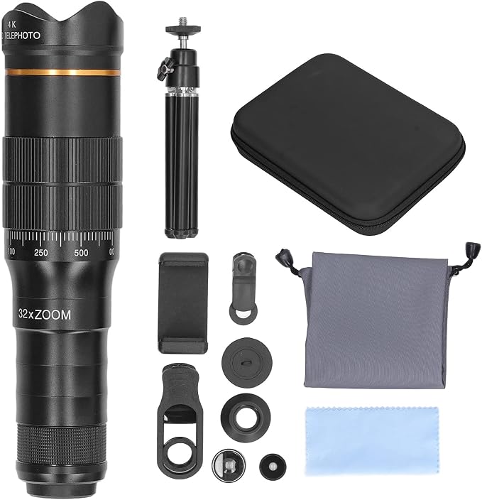 Portable 32X Phone Camera Lens HD Zoom Lens Clip On, Double Adjustment Eyepiece - Image 8