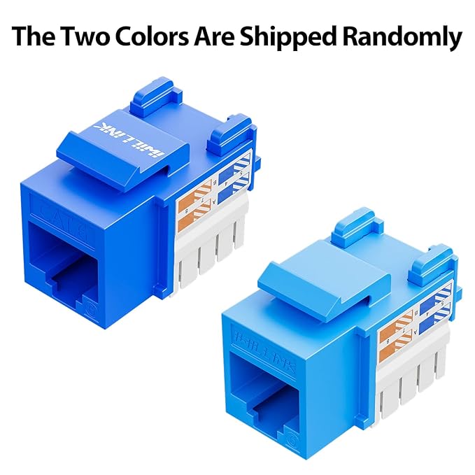 Iwillink 10Gbps Cat6 Keystone Jack 10-Pack, RJ45 90-Degree Ethernet Coupler - Image 2