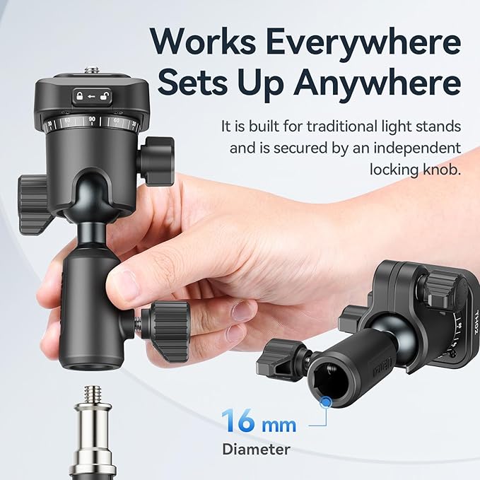 ULANZI TH02 Uka Inverted Ball Head Quick Release Metal Ball Head Camera Mount - Image 3