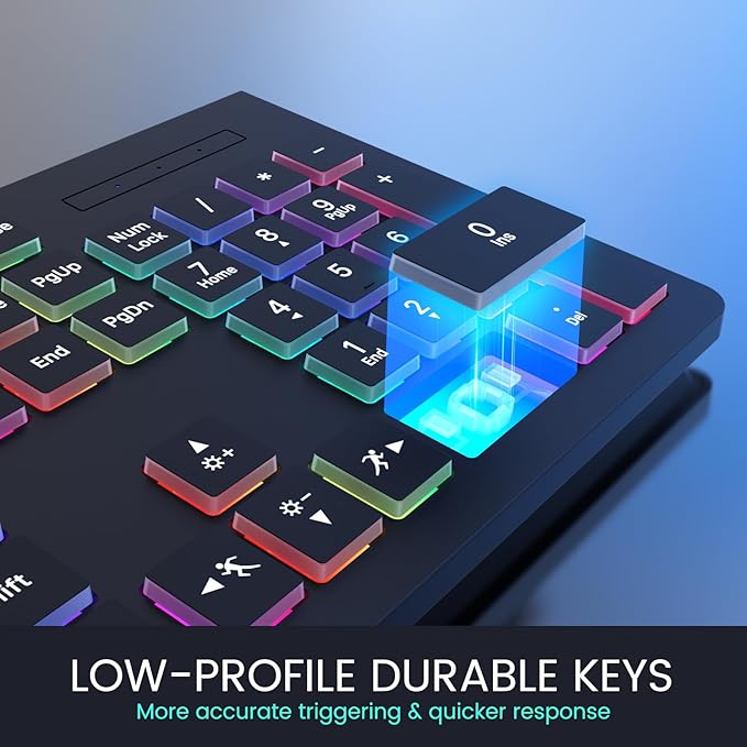 Wired Backlit Keyboard, Lighted Computer Keyboard - Image 4