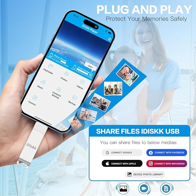 App-le Mfi Certified 128GB iDiskk iPhone Flash Drive, - Image 4