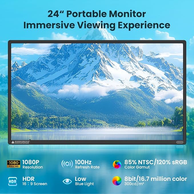 Hyangin 2025 Upgraded 24 Inch Large Portable Monitor - Image 3