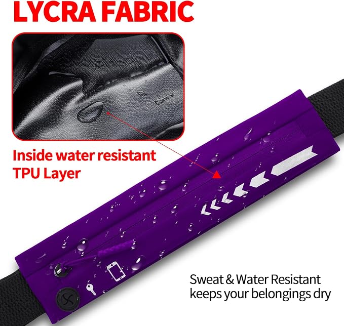 USHAKE Slim Running Belt for Women Men-Runners Phone Holder Fanny Pack - Image 7