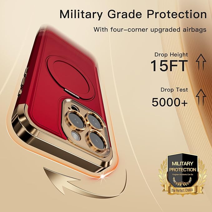COOLQO for iPhone 15 Pro Max Case 6.7'' Upgraded 360° Spin Magnetic Stand - Image 5