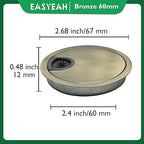 1 Pcs Desk Grommet 2-3/8" / 60 mm, Desk Cord Hole Cover, Cable Grommet Metal - Image 8