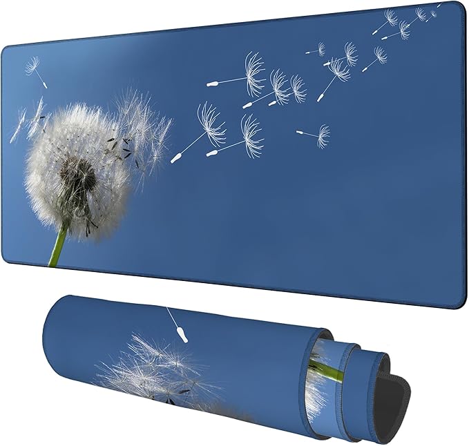 Flying Dandelion Seeds Gaming Mouse Pad 3mm Thick Stitched Edge Waterproof by Unknown