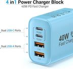 USB C Block 40W, 4 Ports Wall Plug Fast Charging Block, PD+QC Multiport Power - Image 4