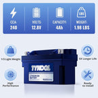TYKOOL YT7B-BS, 240 CCA, 3X Cranking Amps, 5X Life, High Performance Lithium - Image 3