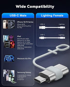 MoKo 4 Pack Lightning Female to USB C Male Adapter, USB-C Lightning Adapter - Image 6