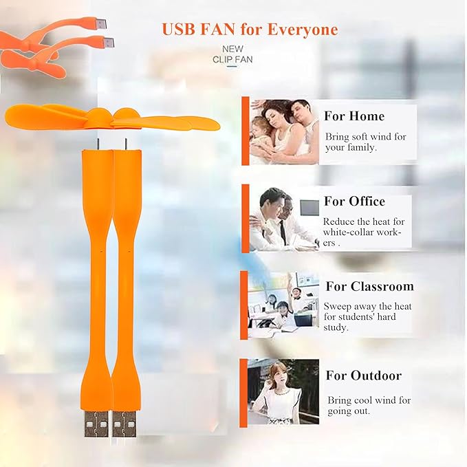 Mini USB Fan, Portable Pocket Fan USB-A Powered Little Cooler, Quiet Operation - Image 3