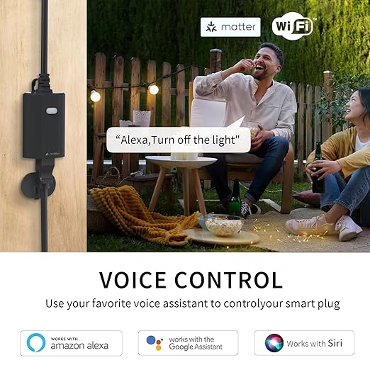 Minoston Matter Outdoor Smart Plug WiFi Heavy Duty Plug-in Outlet IP65 - Image 6