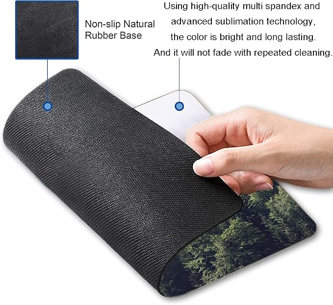 Misty Forest Mouse Pad, Natural Landscape Mouse Pad Custom Design, Square - Image 2