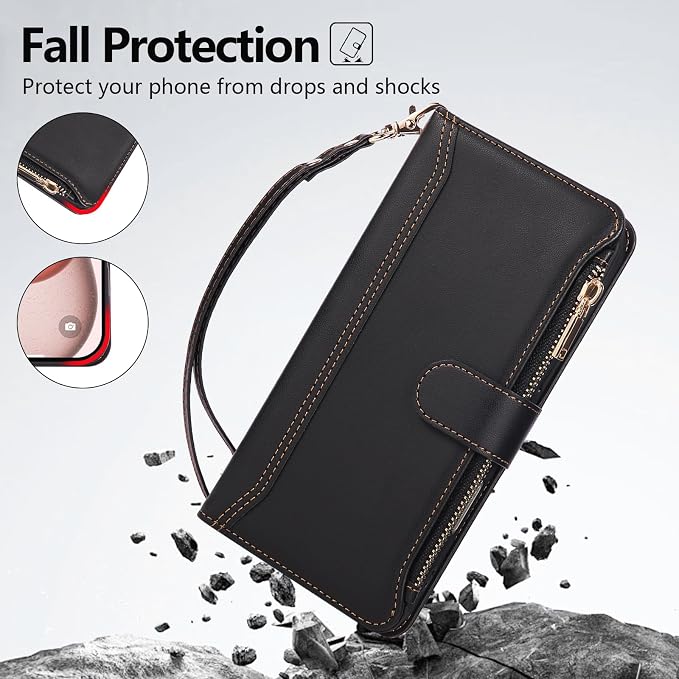Compatible with iPhone 13/14 Wallet Phone Case-PU Leather Magnetic Flip Cover - Image 7