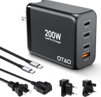 200W USB C Charger Block, 4 Ports GaN Fast Charging Station Wall Charger by OTAO