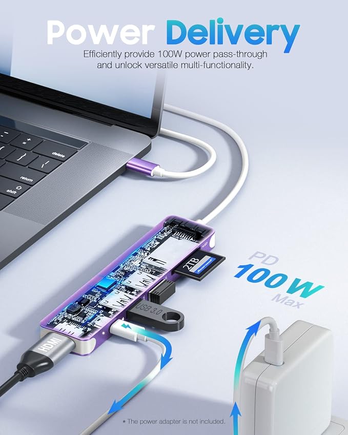 Hiearcool USB C Hub for MacBook Pro M2, USB-C Adapter for Mac-Book Air M1 - Image 3