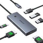Docking Station USB C to Dual HDMI Adapter, USBC Hub Dual hdmi Monitors by ABIWAZY