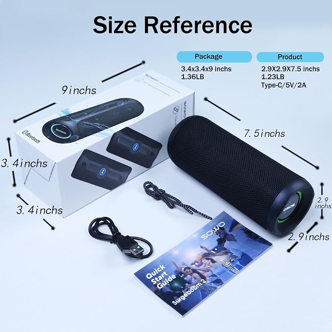 Wireless Portable Speaker, IPX7 Waterproof Bluetooth Speaker, 25W Loud Stereo - Image 8