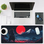 Mouse Pad Large Samurai and Red Moon Non-Slip Game Desk Mat - Image 2