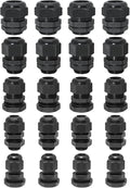 20 Pcs Nylon Cable Gland Kit, IP68 Waterproof Adjustable Cord Grip Cable by Bonsicoky