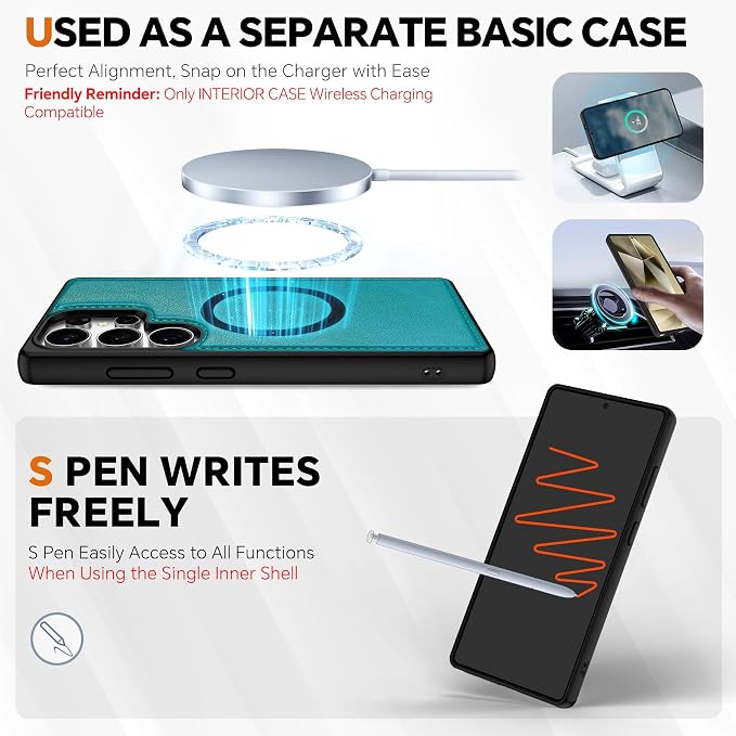 TUCCH Case Wallet for Galaxy S25 Ultra, Detachable RFID Blocking 4 Card Holder - Image 4