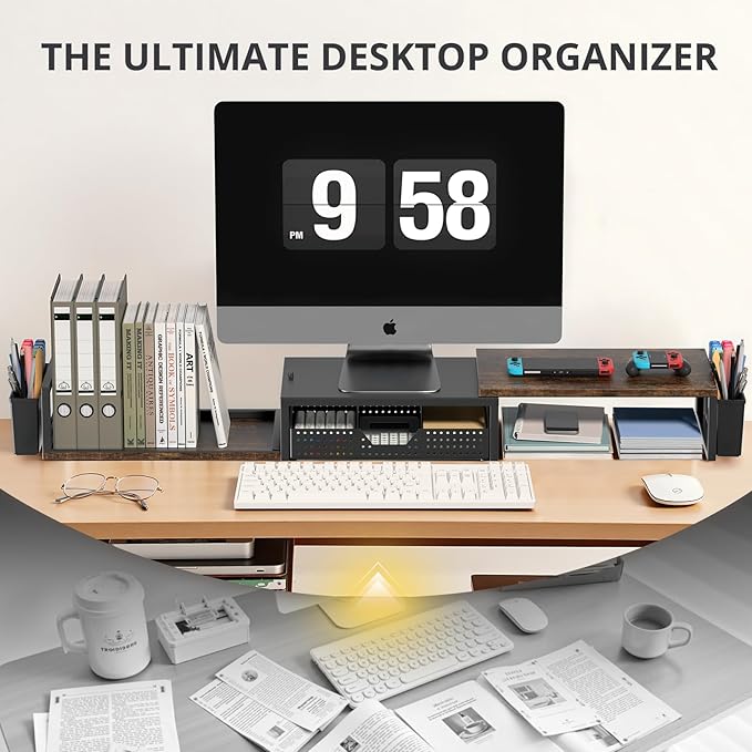 OPNICE Desk Organizers and Accessories, Dual Monitor Stand Riser - Image 6