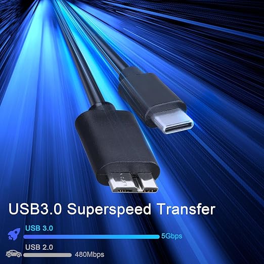 Master Cables USB C to Micro B Cable 0.5 Metre USB C Hard Drive Cable Compatible - Image 5