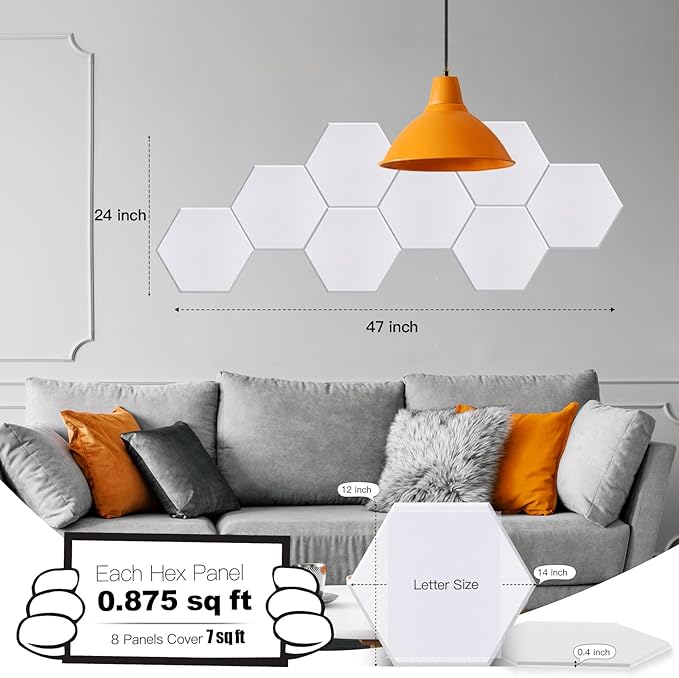Mollywell Hexagon Acoustic Panels, High Density, Soundproofing, Decorative - Image 2