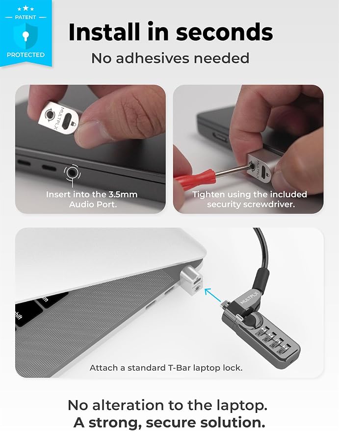 Laptop Lock Adapter for Kensington Lock | Adds Security Slot To Any Laptop inc - Image 5
