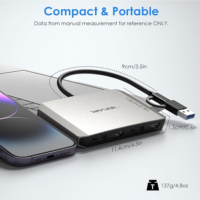 WAVLINK USB C and USB 3.0 to Dual 4K DisplayPort/HDMI Adapter, Displaylink - Image 7