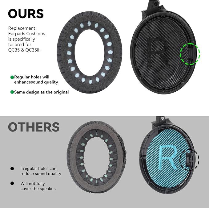 Replacement Earpads Cushions for Bose QuietComfort35&35ii Headphones - Image 6