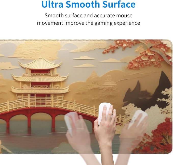Gaming Mouse Pad, Large Non-Slip Rubber Base Mousepad, Keyboard Mouse Mat - Image 6