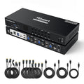 TESmart USB 3.0 HDMI+DP+USB C KVM Switch 3 Monitors 4 Computers 4K@60Hz by TESmart